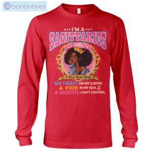 Black Queen Im A Sagittarius Girl Long Sleeve T-Shirt Product Photo 2
