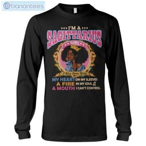 Black Queen Im A Sagittarius Girl Long Sleeve T-Shirt Product Photo 1