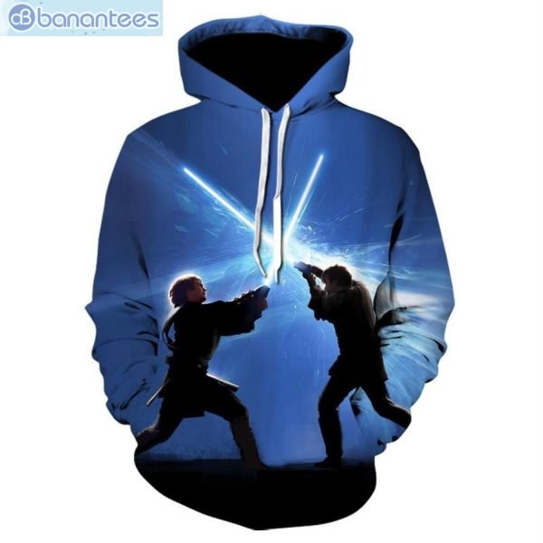 Blue Jedi Star Wars Duel Of Fates All Over Print 3D Hoodie Product Photo 1
