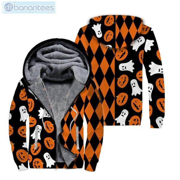 Boo Pumpkin Halloween All Over Print Fleece Zip Hoodieproduct photo 1