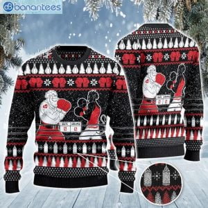 Boxing Santa And Kramp Funny Ugly Christmas Sweaterproduct photo 1