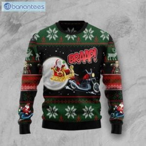 Braap Santa And Motobike Christmas Ugly Sweater Product Photo 1