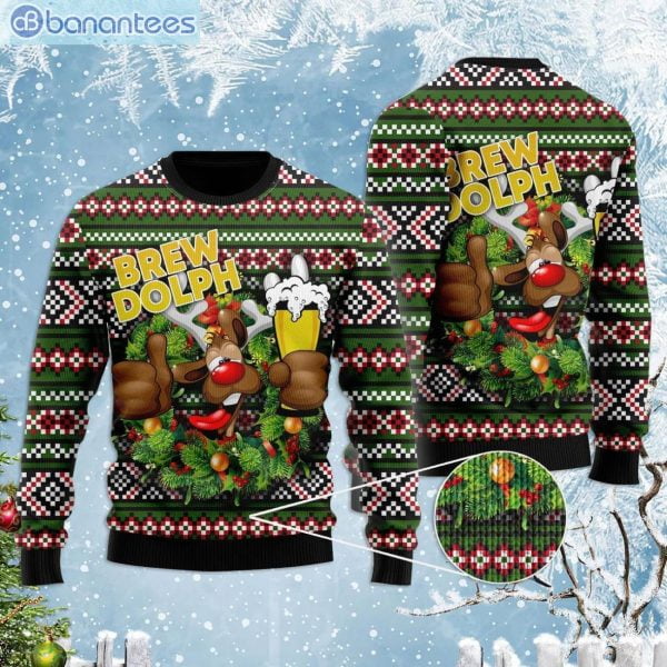 Brewdolph Reindeer Beer Lover Christmas Ugly Christmas Sweaterproduct photo 1