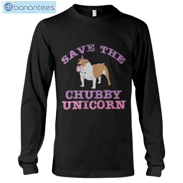 Bulldog Save The Chubby Unicorn T-Shirt Long Sleeve Tee Product Photo 6