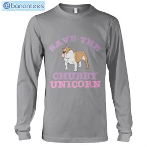 Bulldog Save The Chubby Unicorn T-Shirt Long Sleeve Tee Product Photo 8