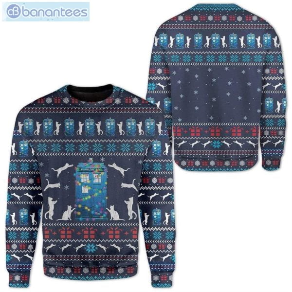 Cat And Christmas House Ugly Christmas Sweater Product Photo 1