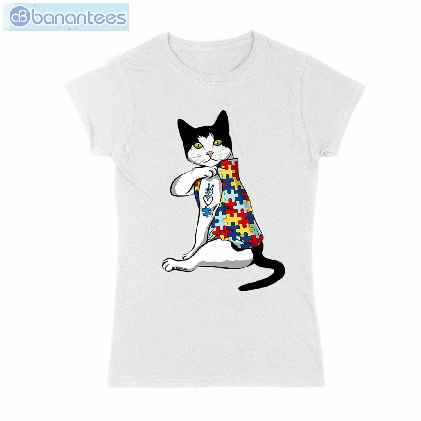 Cat Autism Awareness Peace Love T-Shirt Long Sleeve Tee Cat Autism Awareness Peace Love T-Shirt Long Sleeve Tee Product Photo 2