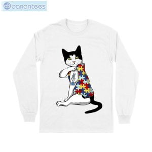cat autism awareness peace love t shirt long sleeve tee 6 300x300 image Cat Autism Awareness Peace Love T-Shirt Long Sleeve Tee Product Photo 7