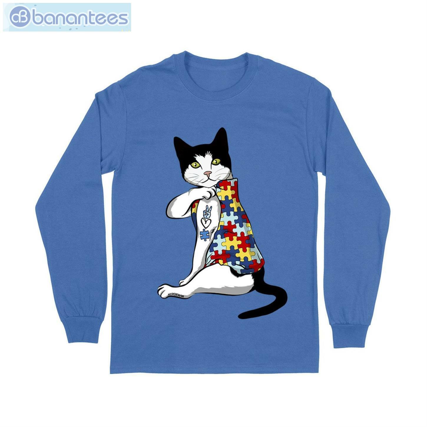Cat Autism Awareness Peace Love T-Shirt Long Sleeve Tee Cat Autism Awareness Peace Love T-Shirt Long Sleeve Tee Product Photo 8