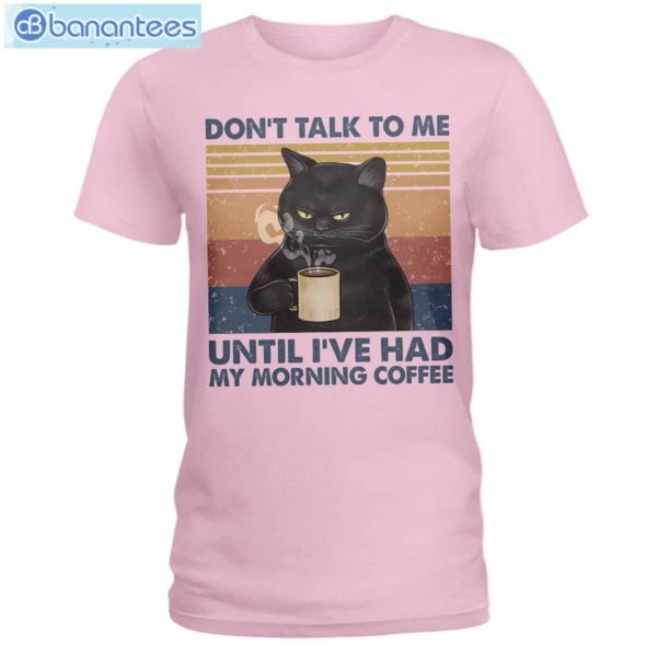 Cat Don't Talk To Me Until I've Had My Morning Coffee T-Shirt Long Sleeve Tee Product Photo 3