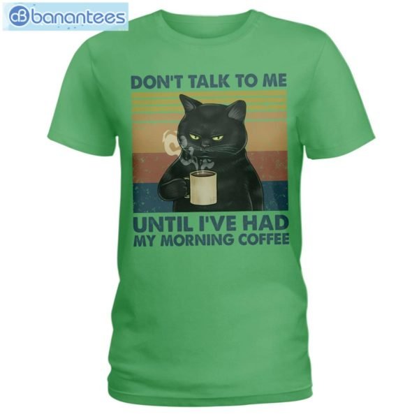 Cat Don't Talk To Me Until I've Had My Morning Coffee T-Shirt Long Sleeve Tee Product Photo 4