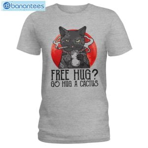 Cat Free Hug Go Hug A Cactus T-Shirt Long Sleeve Tee Product Photo 2
