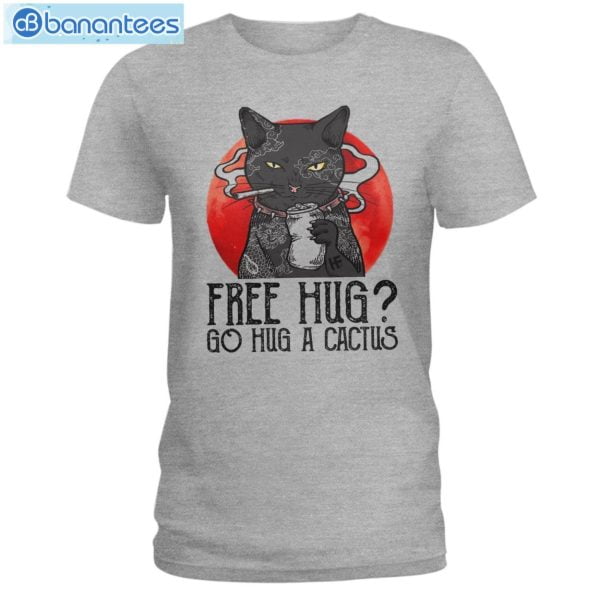 Cat Free Hug Go Hug A Cactus T-Shirt Long Sleeve Tee Product Photo 2