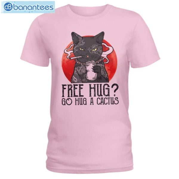 Cat Free Hug Go Hug A Cactus T-Shirt Long Sleeve Tee Product Photo 3