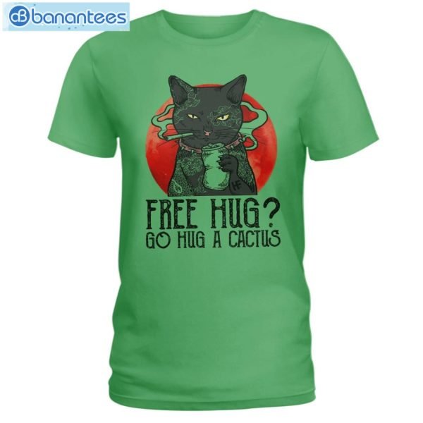 Cat Free Hug Go Hug A Cactus T-Shirt Long Sleeve Tee Product Photo 4