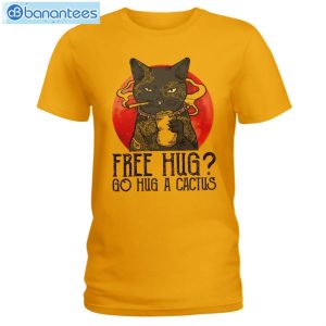 Cat Free Hug Go Hug A Cactus T-Shirt Long Sleeve Tee Product Photo 5