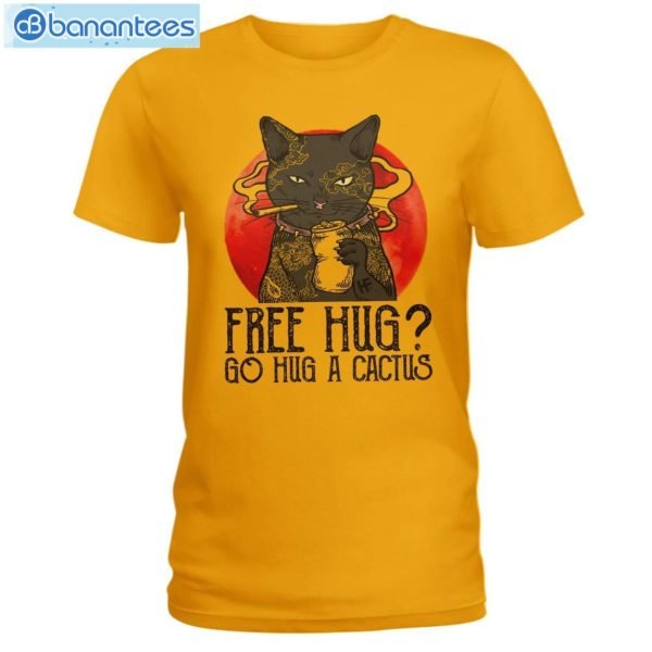 Cat Free Hug Go Hug A Cactus T-Shirt Long Sleeve Tee Product Photo 5