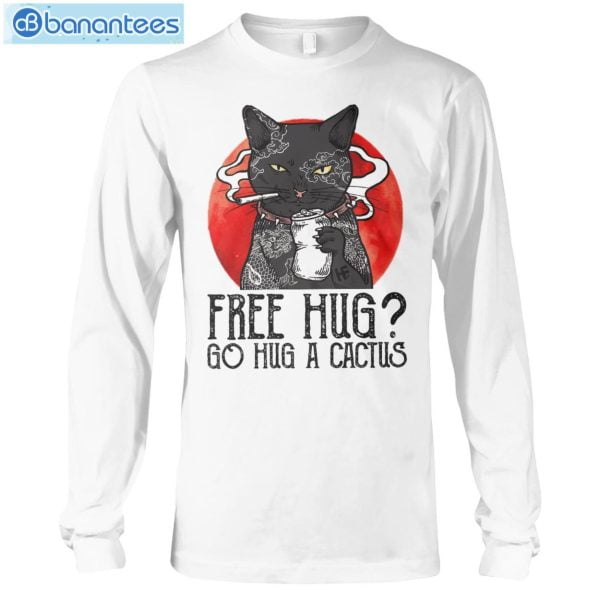 Cat Free Hug Go Hug A Cactus T-Shirt Long Sleeve Tee Product Photo 6
