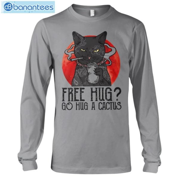Cat Free Hug Go Hug A Cactus T-Shirt Long Sleeve Tee Product Photo 7