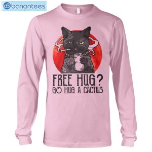 Cat Free Hug Go Hug A Cactus T-Shirt Long Sleeve Tee Product Photo 8