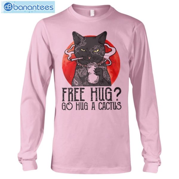 Cat Free Hug Go Hug A Cactus T-Shirt Long Sleeve Tee Product Photo 8