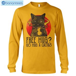 Cat Free Hug Go Hug A Cactus T-Shirt Long Sleeve Tee Product Photo 9