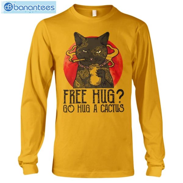 Cat Free Hug Go Hug A Cactus T-Shirt Long Sleeve Tee Product Photo 9