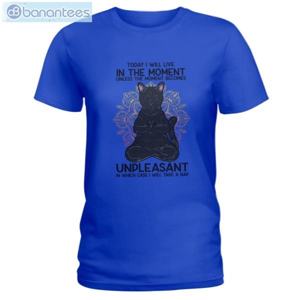 Cat Meditation I Will Live In The Moment T-Shirt Long Sleeve Tee Product Photo 3