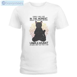 Cat Meditation I Will Live In The Moment T-Shirt Long Sleeve Tee Product Photo 1