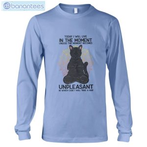 Cat Meditation I Will Live In The Moment T-Shirt Long Sleeve Tee Product Photo 10