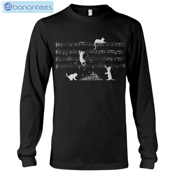 Cat Playing Piano T-Shirt Long Sleeve Tee Product Photo 5