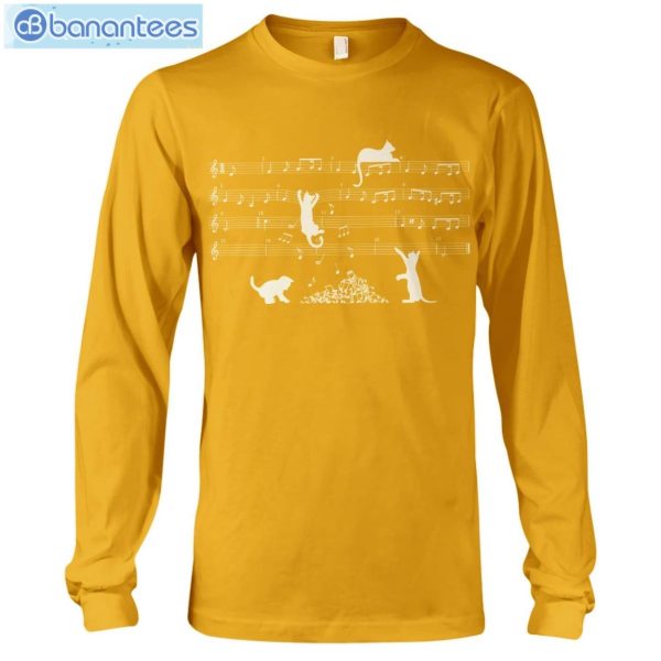 Cat Playing Piano T-Shirt Long Sleeve Tee Product Photo 9