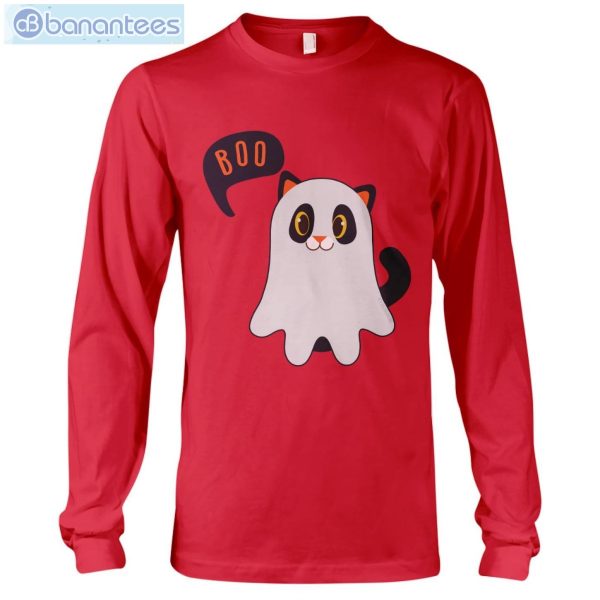 Cat Says Boo Halloween T-Shirt Long Sleeve Tee Product Photo 7