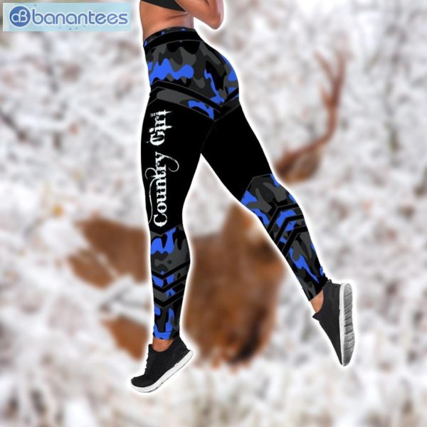 Country Girl Blue Camo Personalized 3D Printed Leggings Hoodie Set Product Photo 3