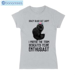 Crazy Black Cat Lady Feline T-Shirt Long Sleeve Tee Product Photo 2
