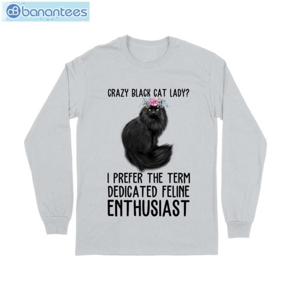 Crazy Black Cat Lady Feline T-Shirt Long Sleeve Tee Product Photo 7
