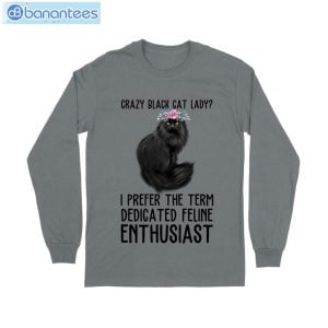 Crazy Black Cat Lady Feline T-Shirt Long Sleeve Tee Product Photo 10