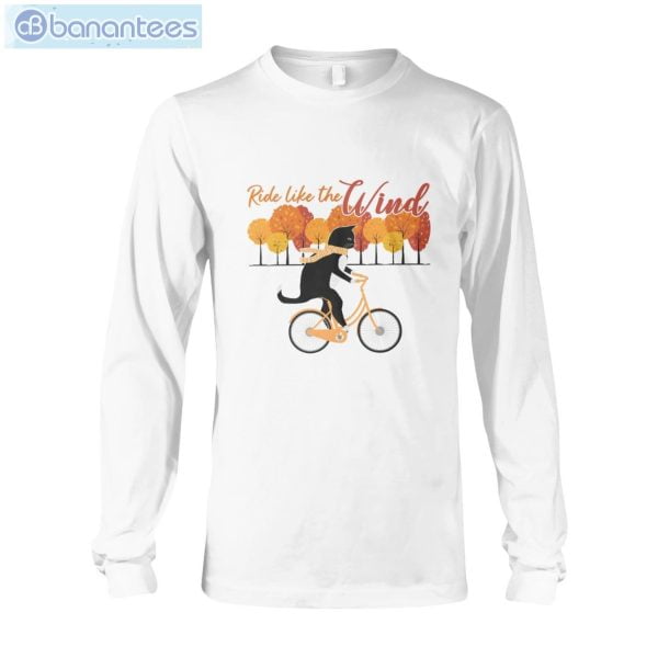 Cycling Cat Ride Like The Wind T-Shirt Long Sleeve Tee Product Photo 5