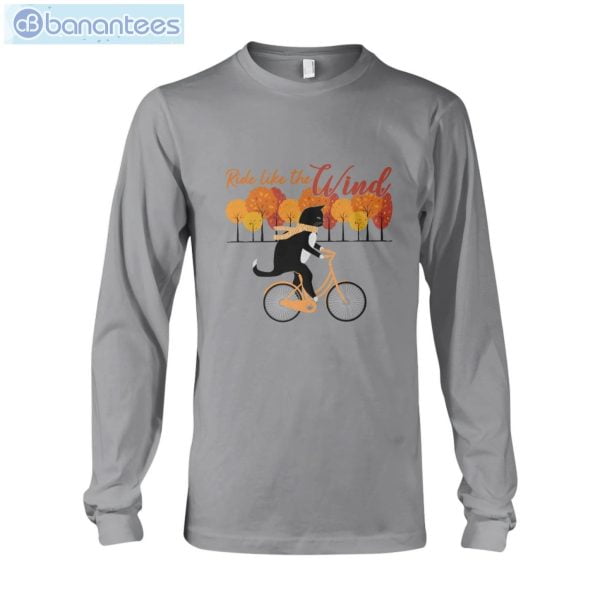 Cycling Cat Ride Like The Wind T-Shirt Long Sleeve Tee Product Photo 6