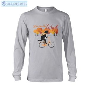 Cycling Cat Ride Like The Wind T-Shirt Long Sleeve Tee Product Photo 7