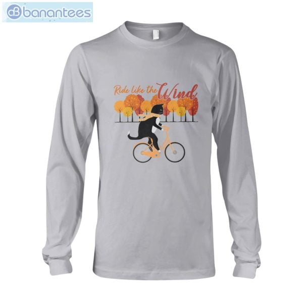 Cycling Cat Ride Like The Wind T-Shirt Long Sleeve Tee Product Photo 7