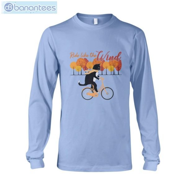Cycling Cat Ride Like The Wind T-Shirt Long Sleeve Tee Product Photo 8
