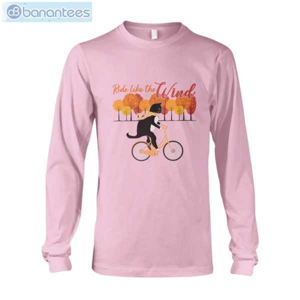 Cycling Cat Ride Like The Wind T-Shirt Long Sleeve Tee Product Photo 9