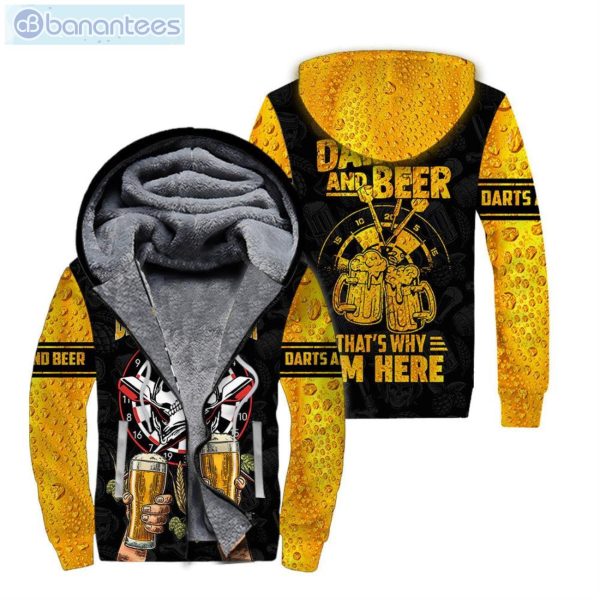 Darts And Beer That Why I Am Here All Over Print Fleece Zip Hoodieproduct photo 1