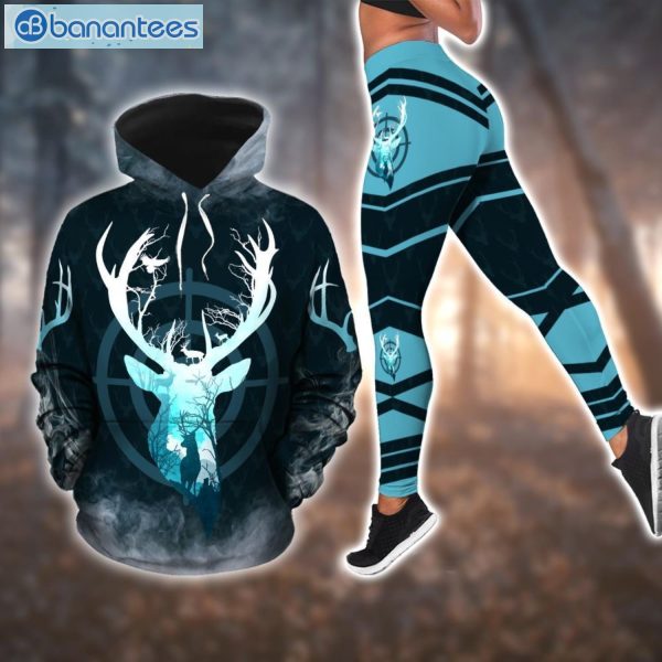 Deer Blue Light 3D Printed Leggings Hoodie Set Product Photo 2