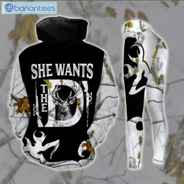 Deer She Wants The D 3D Printed Leggings Hoodie Set Product Photo 2