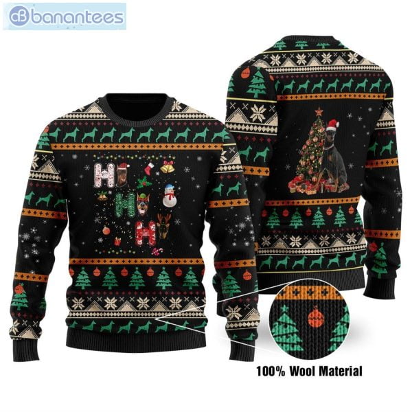 Doberman Ho Ho Ho Christmas Ugly Sweater Product Photo 1