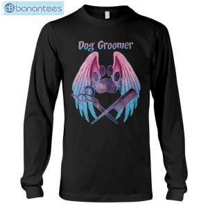 Dogs Groomer Angel Wings T-Shirt Long Sleeve Tee Product Photo 5