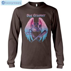 Dogs Groomer Angel Wings T-Shirt Long Sleeve Tee Product Photo 8