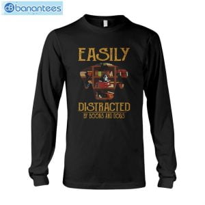 easily distracted by books and dogs t shirt long sleeve tee 5 300x300 image Easily Distracted By Books And Dogs T-Shirt Long Sleeve Tee Product Photo 6